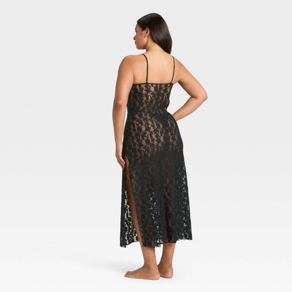 Women's Shadow Floral Lingerie Slip Dress - Auden Black XS - Picture 4 of 4